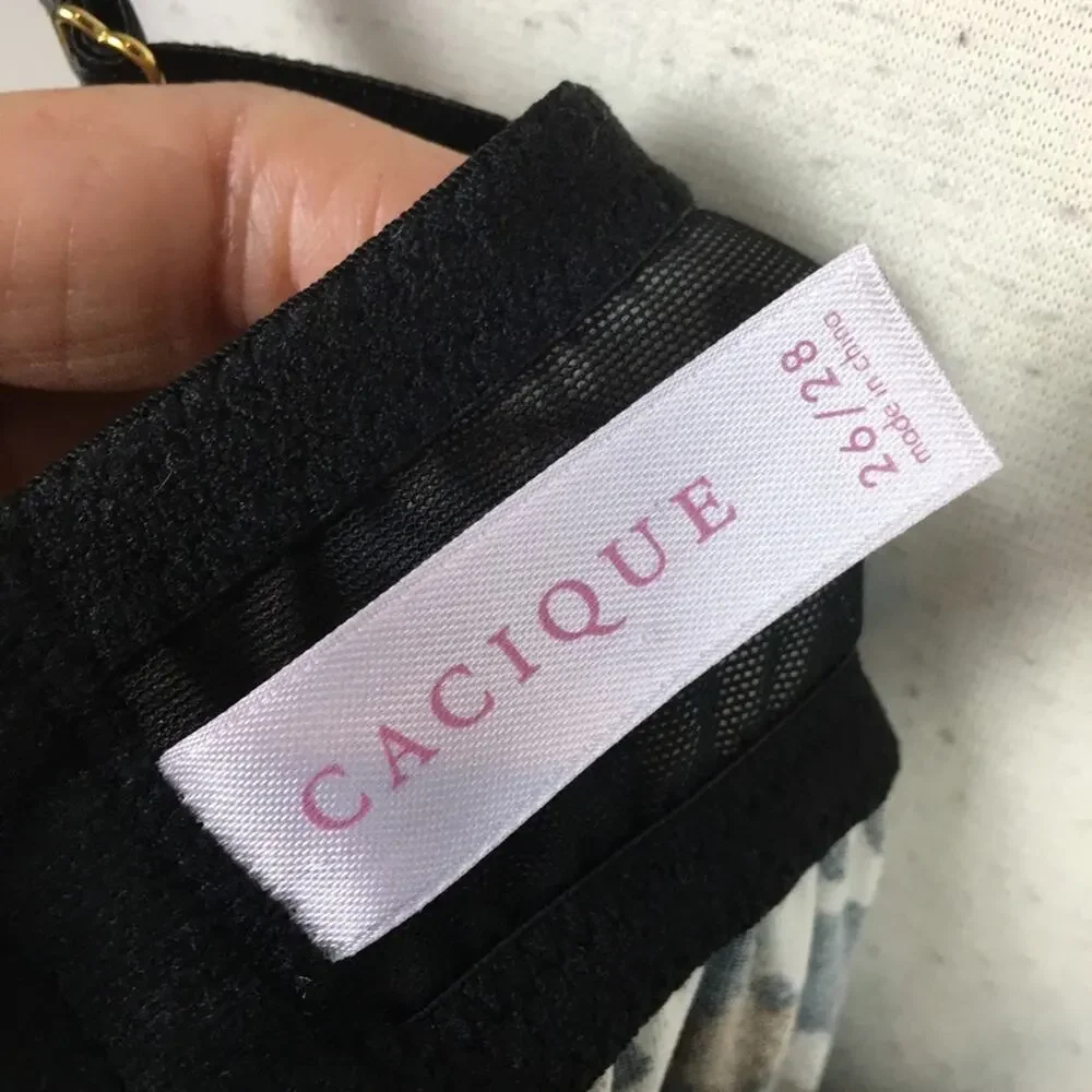 Cacique Black Brown Leopard Underwire Nightie 26/28